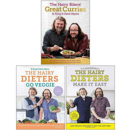 The Hairy Bikers' Great Curries [Hardcover], The Hairy Dieters Go Veggie, The Hairy Dieters Make It Easy 3 Books Collection Set - The Book Bundle