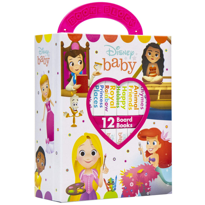 Disney Baby Princess Cinderella, Belle, Ariel, and More! - My First Library Board Book Block 12 Book Set - The Book Bundle