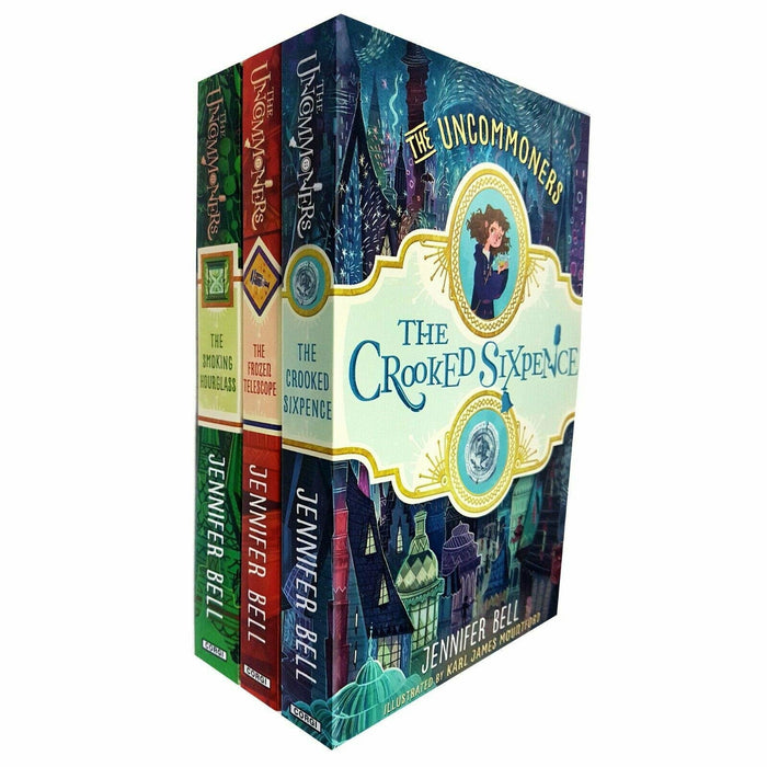 Jennifer Bell The Uncommoners Series 3 Books Set (Smoking Hourglass, Frozen Telescope, Crooked Sixpence) - The Book Bundle