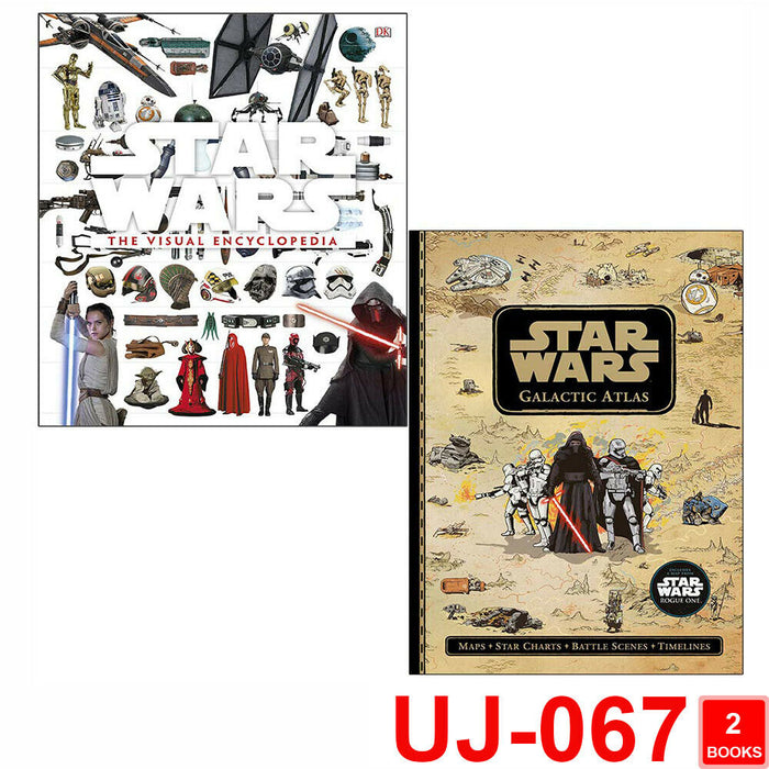 Star Wars 2 Books Collection Set (The Visual Encyclopedia & Galactic Atlas) - The Book Bundle