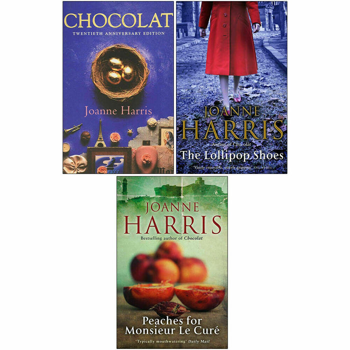 Joanne Harris 3 Books Collection Set(Chocolat,Lollipop Shoes,Peaches for Mons) - The Book Bundle