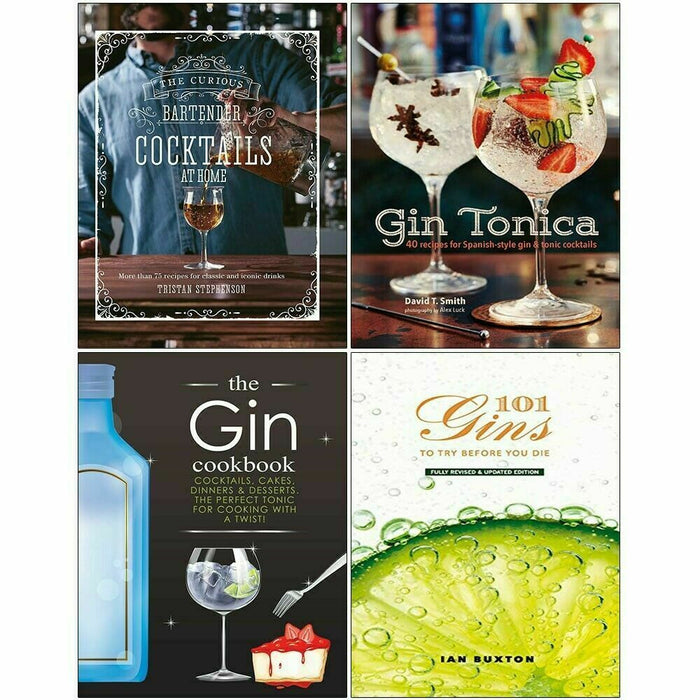 Cocktails At Home, Gin Tonica, Gin Cookbook, 101 Gins To Try 4 Books Set - The Book Bundle