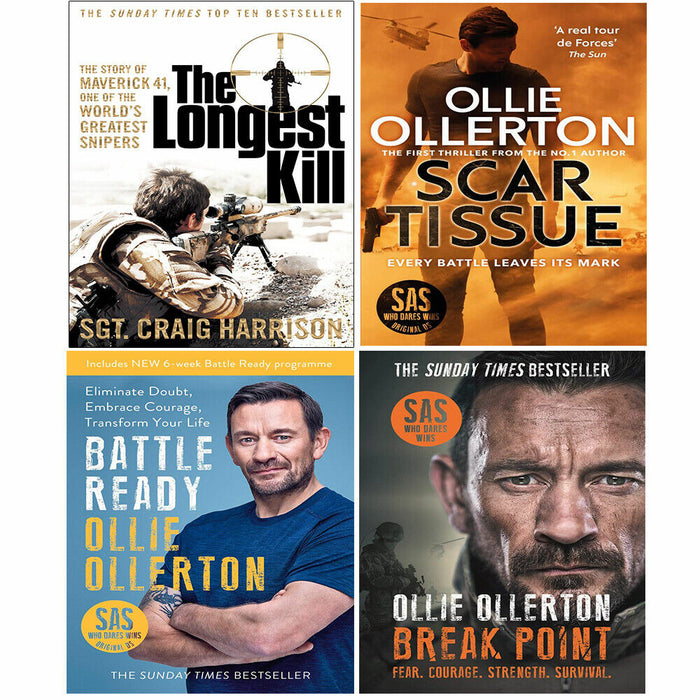 Longest Kill,Break Point, Battle Ready,Scar Tissue Ollie Ollerton 4 Books Set - The Book Bundle