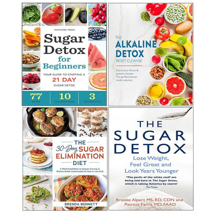 Sugar Detox for Beginners, 30-Day Sugar Elimination,Alkaline Detox Reset 4 Books - The Book Bundle