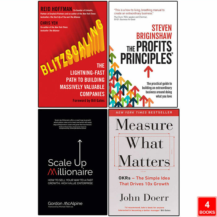 Blitzscaling, Profits Principles, Scale Up & Measure 4 Books Collection Set - The Book Bundle