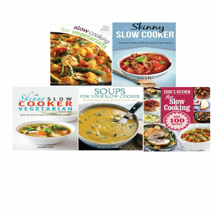 More Slow Cooking, Slow Cooker, Skinny, Vegetarians 5 Books Collection Set - The Book Bundle