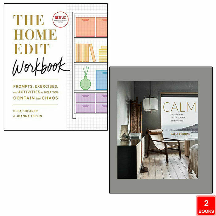 The Home Edit Workbook & Calm 2 Books Collection Set Interior Design Styles - The Book Bundle