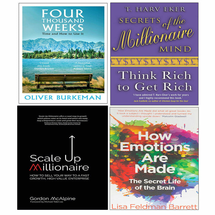 Four Thousand Weeks,How Emotions Are Made, Scale Up Millionaire Mind 4 Books Set - The Book Bundle