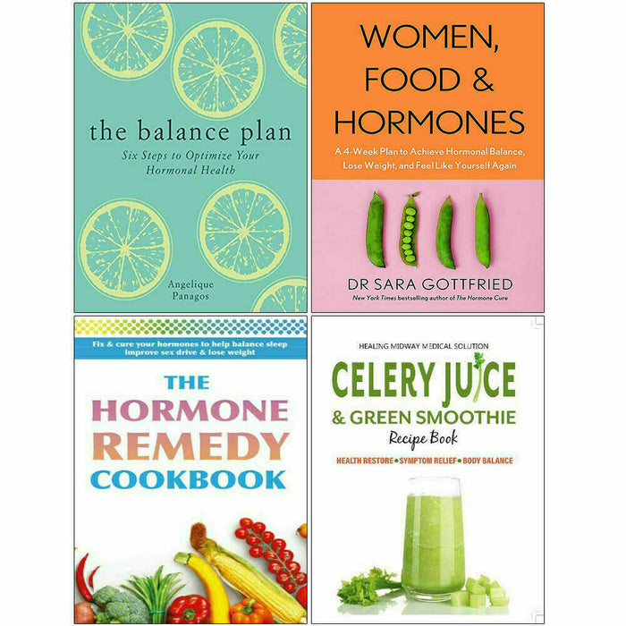 Balance Plan, Women Food and Hormones, Hormone Remedy Cookbook, Celery Juice & Green Smoothie Recipe 4 Books Set - The Book Bundle