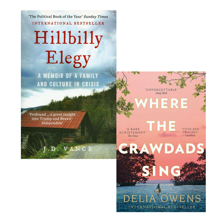 Where the Crawdads Sing,Hillbilly Elegy 2 Books Collection Set Paperback NEW - The Book Bundle